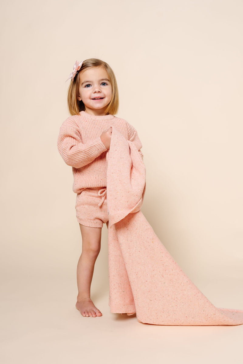Lou Lou & Company Knit Blanket - Petal Speckle