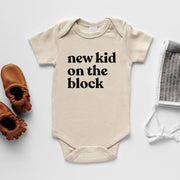 Gladfolk Cream New Kid On the Block Organic Baby Bodysuit