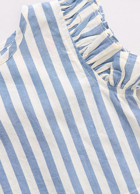 Pink Chicken Baby Girls Abigail 2-Piece Set - Blue Stripe Top Details