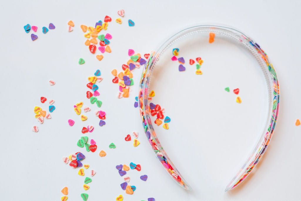 Cheeky Plum Confetti Shaker Headband - Candy Hearts