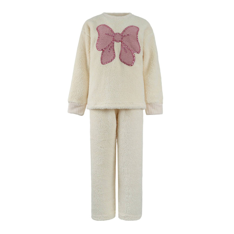 Lola & The Boys Big Bow Crystal Fuzzy Set front
