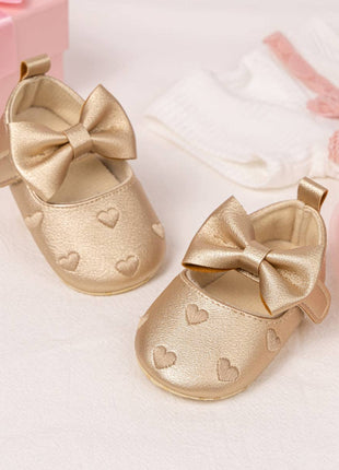 Kids Charm Online Metallic Gold Infant Shoes with Velcro. HMZ161G
