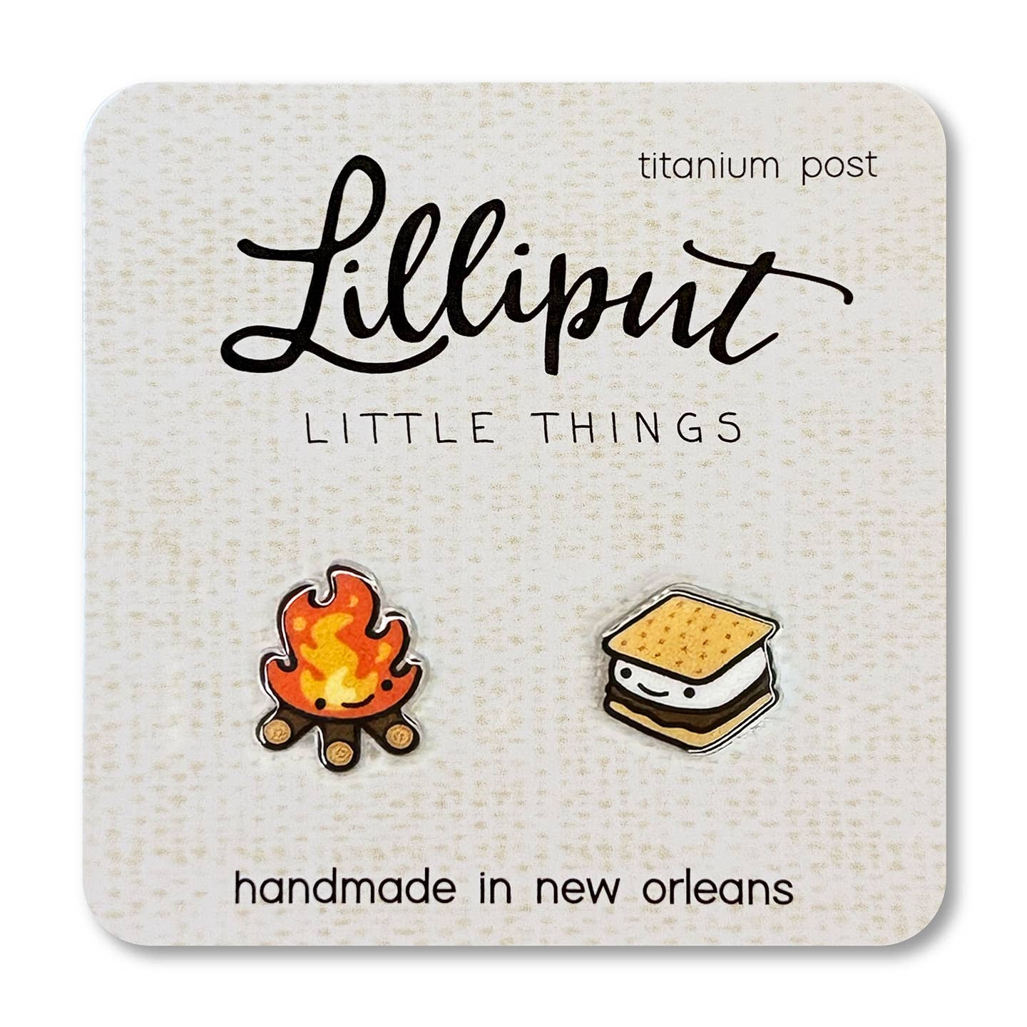 Lilliput Little Things Campfire and S'mores Earrings