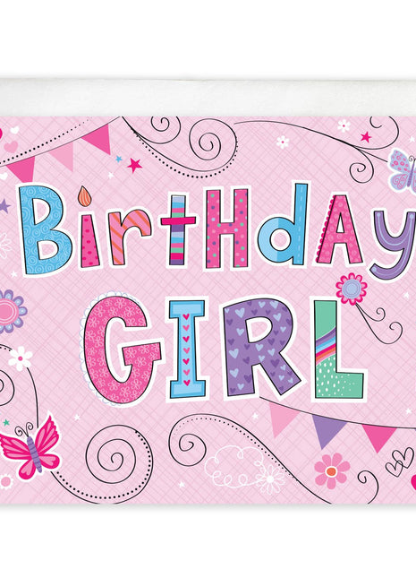 Gina B Designs Birthday Greeting Card - Kids - Pink Birthday Banners