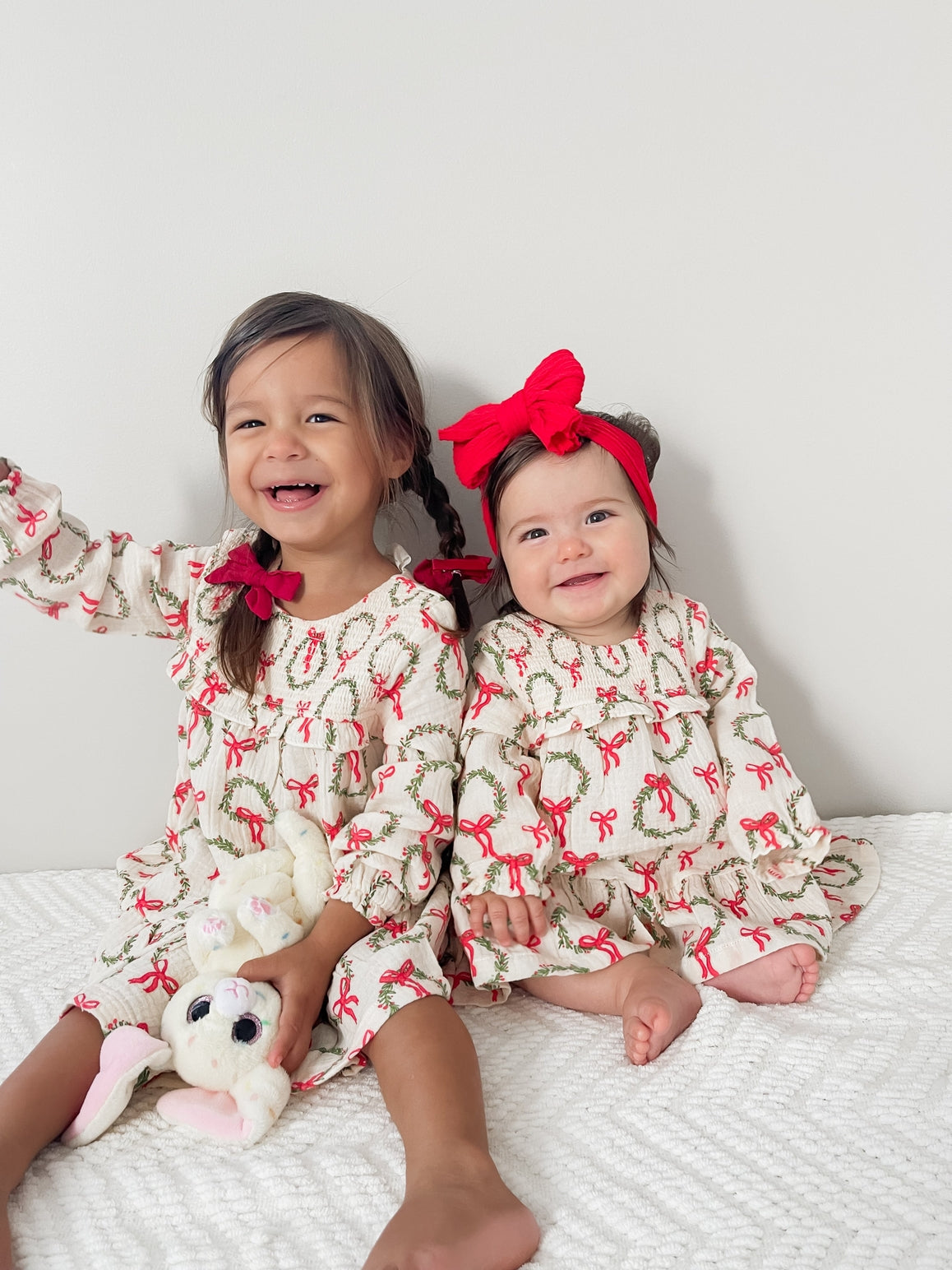 Models Wearing SpearmintLOVE Smocked Ruffle Tiered Dress, Wreath