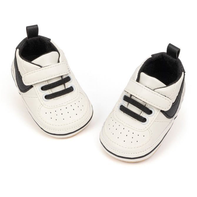 Kids Charm Online Off white infant tennis shoes with velcro. PT5111N