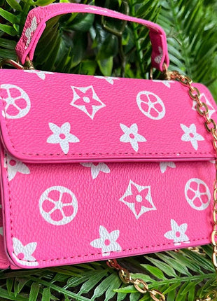 Kids Charm Online Pink Star Printed Crossbody with Chain. BBG65153008 S