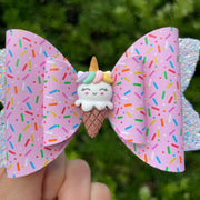 Four Lemons Unicorn Ice Cream "Unicone" Hair Bow