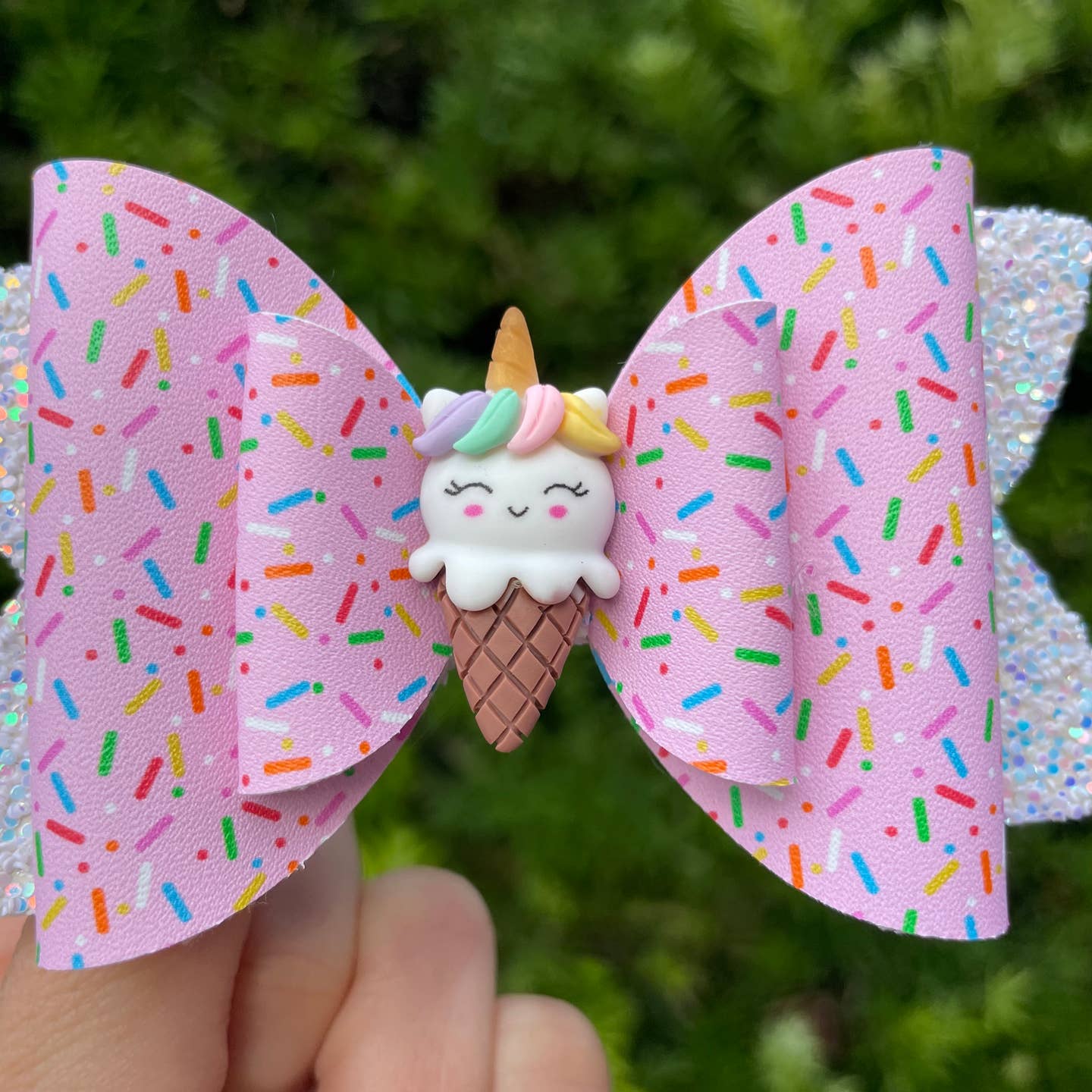 Four Lemons Unicorn Ice Cream "Unicone" Hair Bow