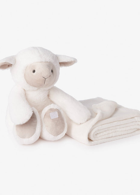 Elegant Baby Lamb Bedtime Huggie Plush Toy with Blanket