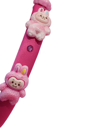 Bari Lynn Labubu Inspired Charm Headband - Hot Pink