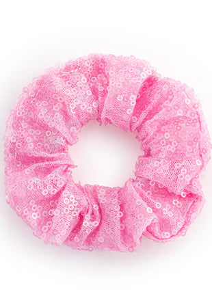 Demdaco Pink Sequined Hair Scrunchie