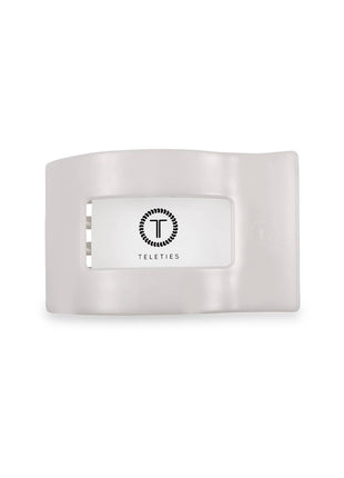 Teleties Flat Rectangle Hair Clip | Small | Coconut White