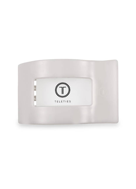 Teleties Flat Rectangle Hair Clip | Small | Coconut White
