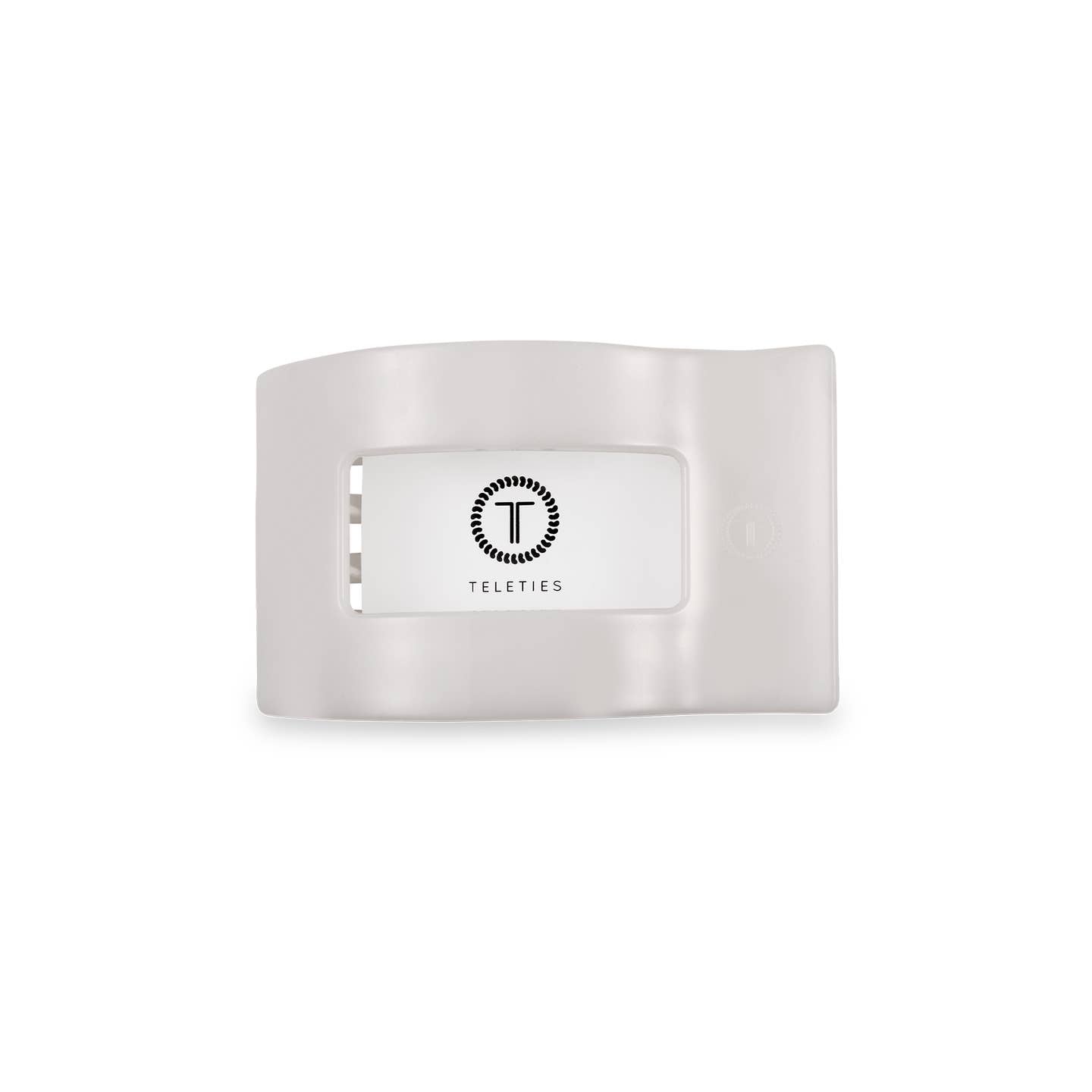 Teleties Flat Rectangle Hair Clip | Small | Coconut White