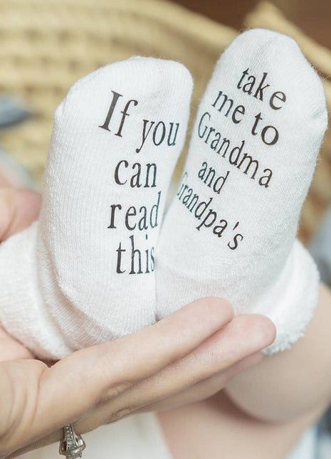 Dorothy's Reason Take Me To Grandma and Grandpas Baby Socks | Grandparents