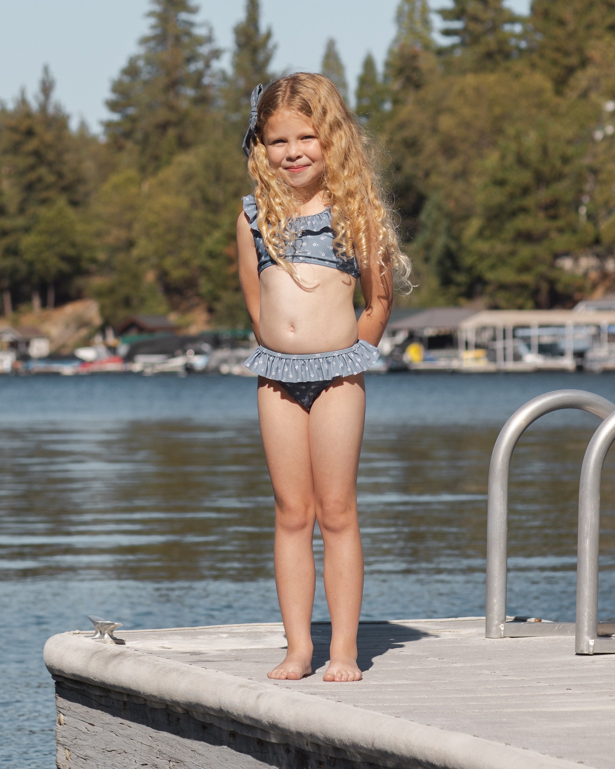 Model Wearing Rylee & Cru Giana Bikini || Ditsy