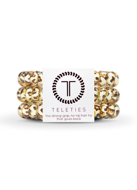 Teleties Spiral Hair Coils | Small | Leopard Hair Ties