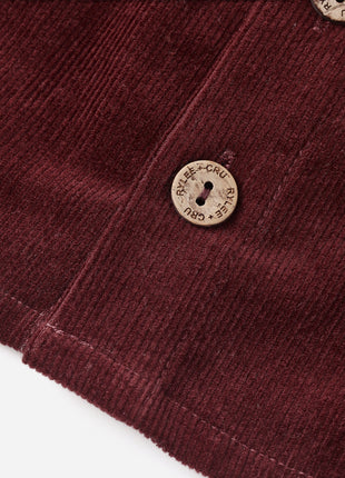 Rylee & Cru Button Front Mini Skirt || Burgundy Details