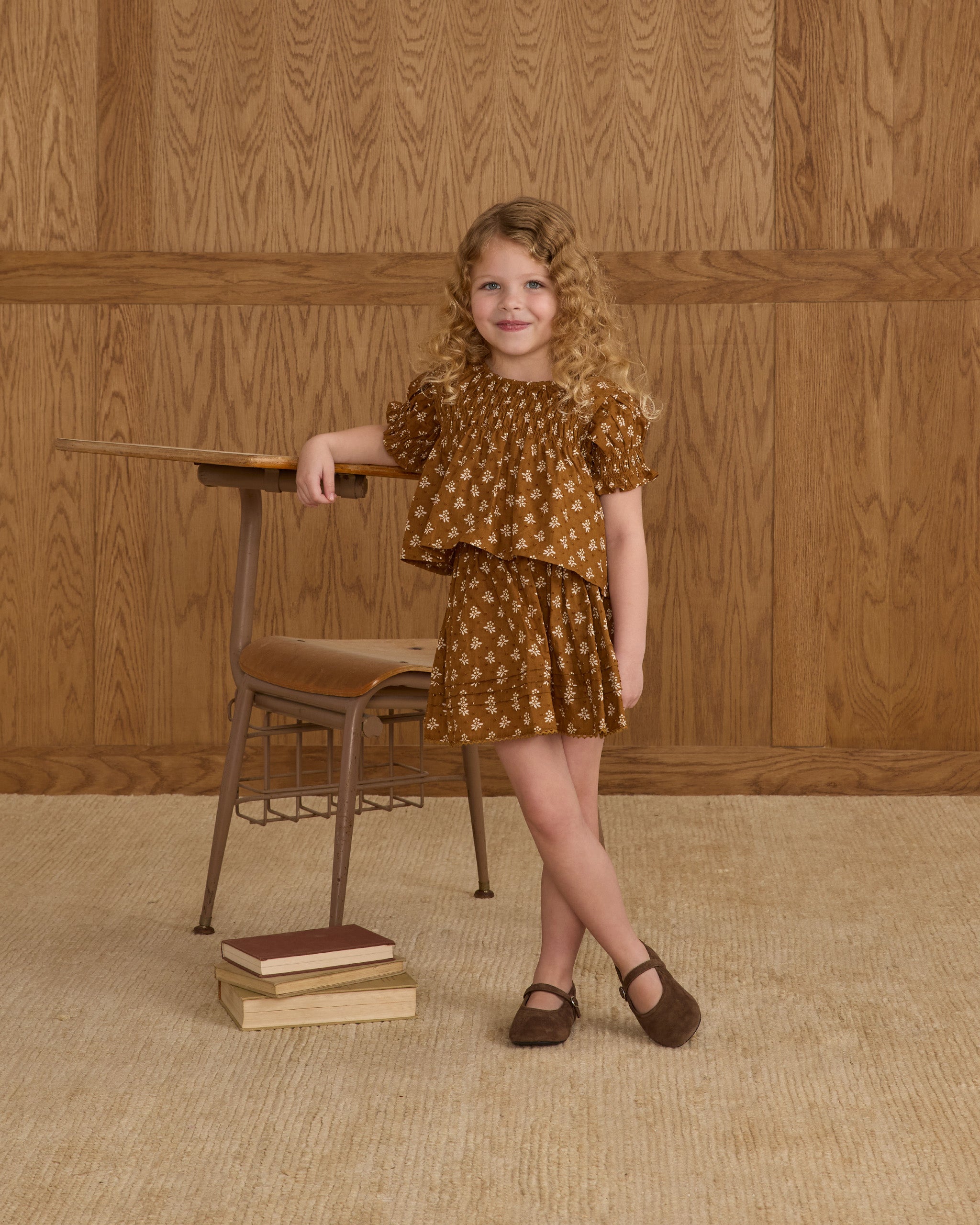 Model Wearing Rylee + Cru Mae Skirt || Golden Fleur