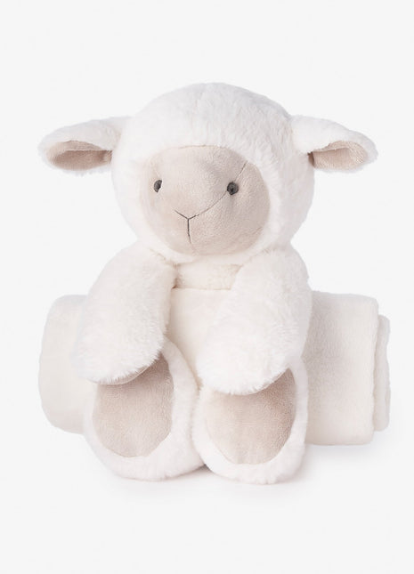 Elegant Baby Lamb Bedtime Huggie Plush Toy with Blanket