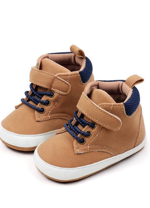 Kids Charm Online Khaki Cute Boy Baby Shoes w/ Velcro. MY3192