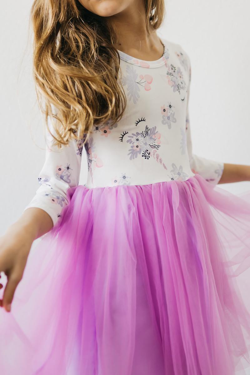 Model Wearing Mila & Rose Lilac Unicorn Dream Tutu Dress