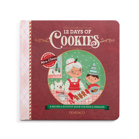 Demdaco Mrs. Claus' Caring Collection 12 Days of Cookies Countdown Recipe Book - 8x8in Front