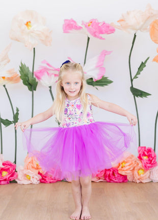 Model Wearing Purple Perfection Tank Tutu Dress