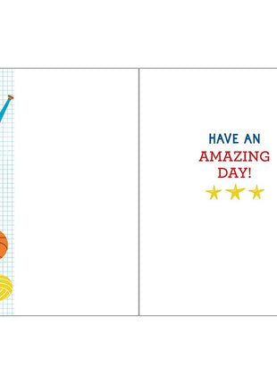 Gina B Designs Birthday Greeting Card - All Star Sports Inside