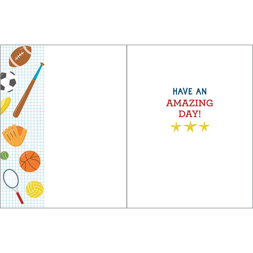 Gina B Designs Birthday Greeting Card - All Star Sports Inside
