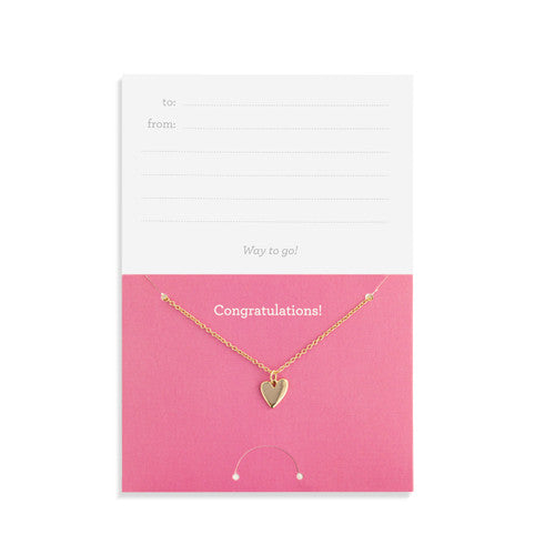 Demdaco "Congratulations" Floral Card & Gold Necklace-16in