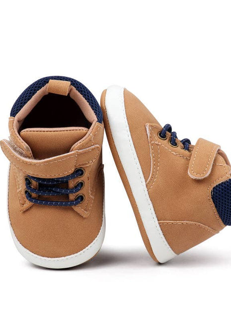 Kids Charm Online Khaki Cute Boy Baby Shoes w/ Velcro. MY3192