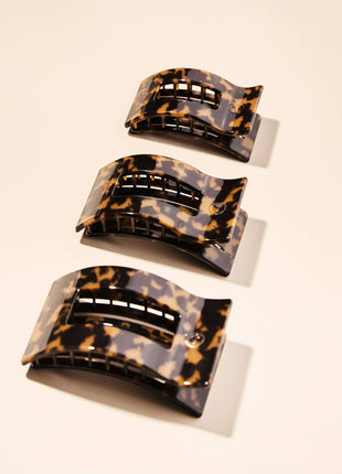 Teleties Flat Rectangle Hair Clip | Small | Tortoise - Sizes