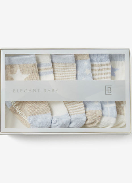Elegant Baby Baby Blues Non Slip Socks 6pk