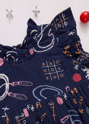 Pink Chicken Girls Jennifer Dress - Tic Tac Toe Details