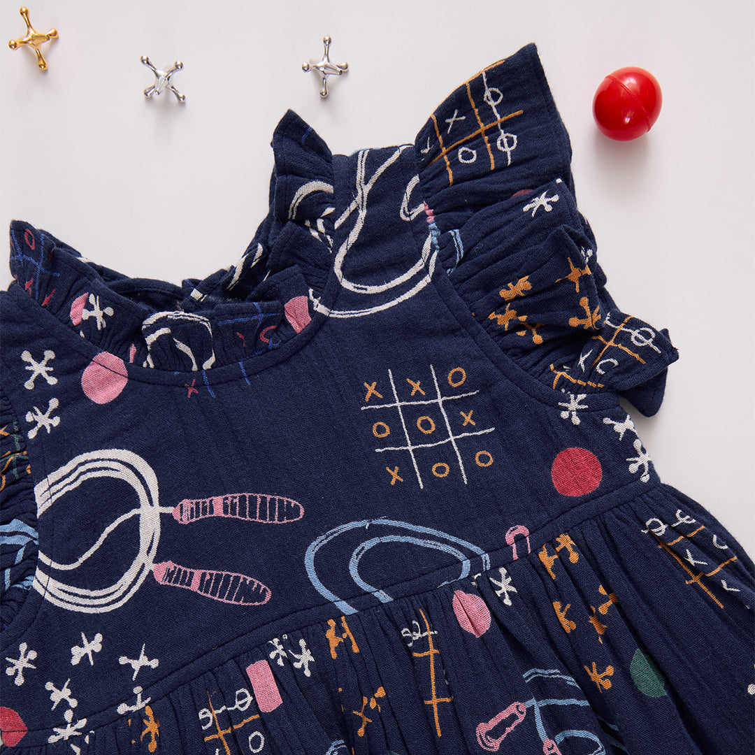 Pink Chicken Girls Jennifer Dress - Tic Tac Toe Details