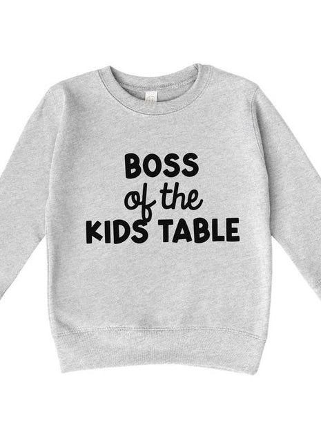 Bump & Beyond Designs Funny Thanksgiving Sweatshirt, Boss of the Kids Table