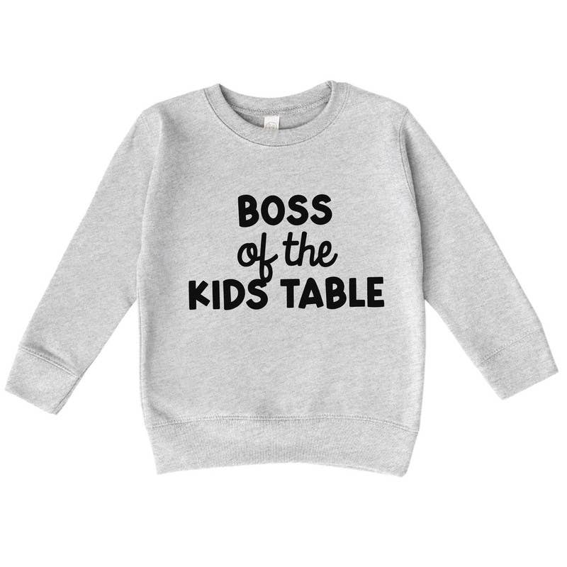 Bump & Beyond Designs Funny Thanksgiving Sweatshirt, Boss of the Kids Table