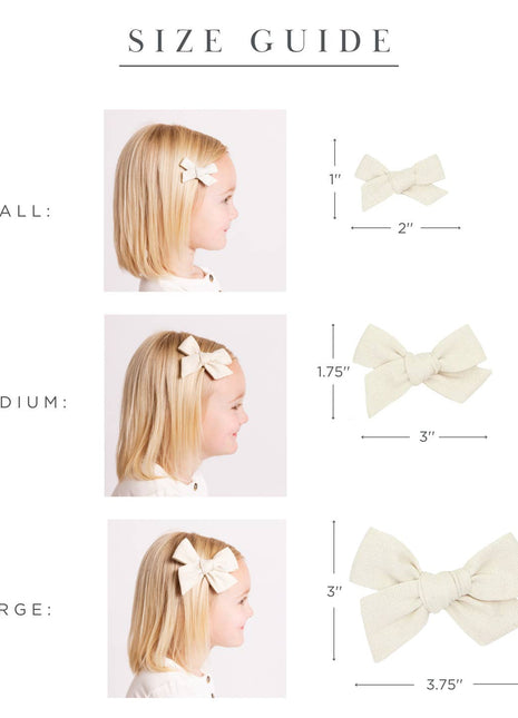 Ivory Linen Bow Clip