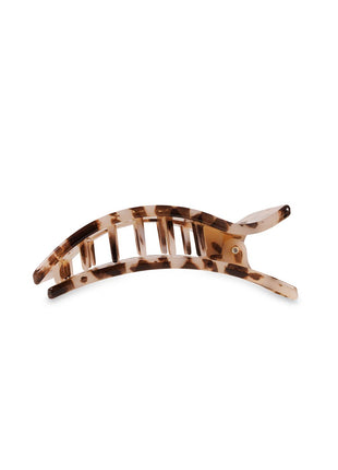Teleties Flat Rectangle Hair Clip | Small | Blonde Tortoise - Side View
