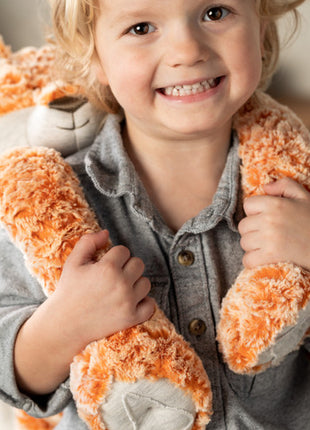 Model With Demdaco Heartful Hugs Fox Anxiety Stuffed Animal 17.5"