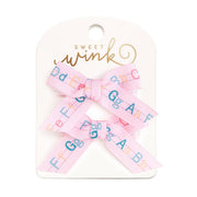 Sweet Wink Alphabet Bows Clip Set - Back To School - Hair Clips
