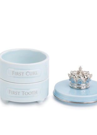 Demdaco Blue Prince Crown First Tooth & Curl Keepsake Box