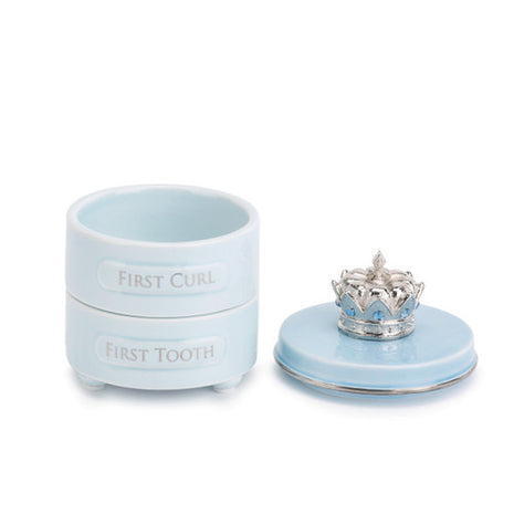 Demdaco Blue Prince Crown First Tooth & Curl Keepsake Box