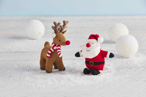 Demdaco Santa  & Reindeer Rattles