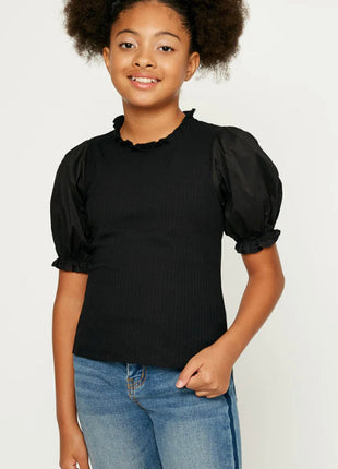 Onyx Puffed Sleeve Top