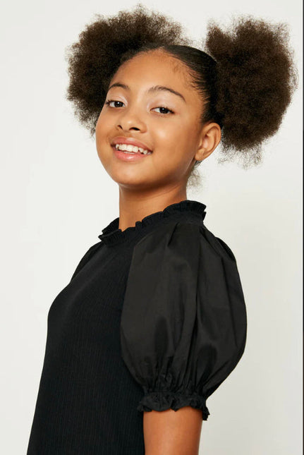 Onyx Puffed Sleeve Top