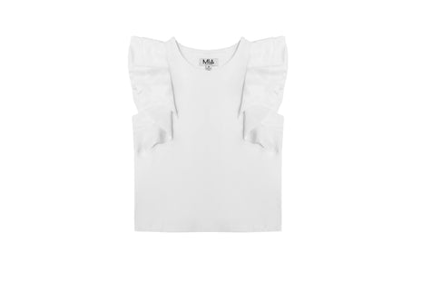 White Flutter Sleeve Tee
